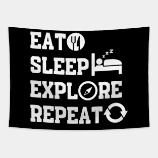 Eat Sleep Explore Repeat Tapestry