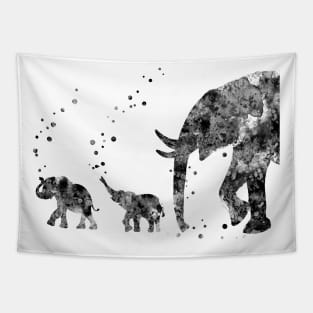 Mom and babies elephant Tapestry