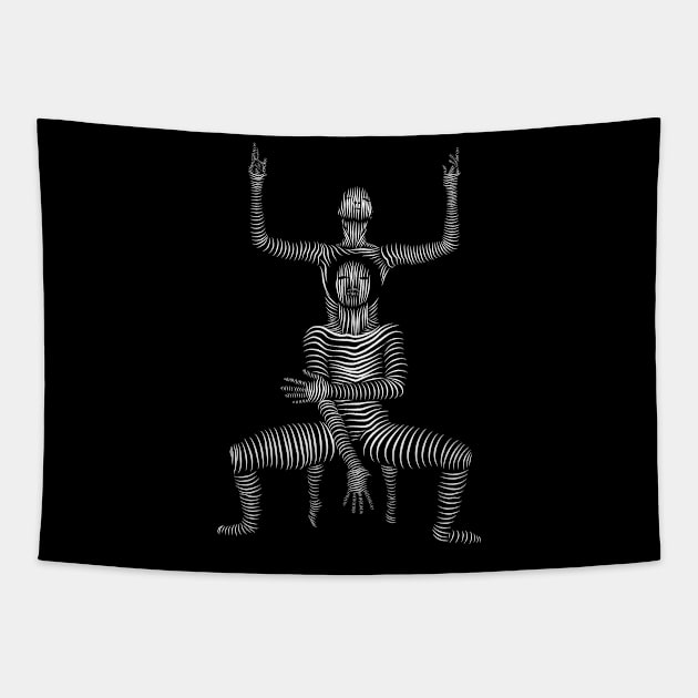 asian silhouette dancer Tapestry by mantaplaaa