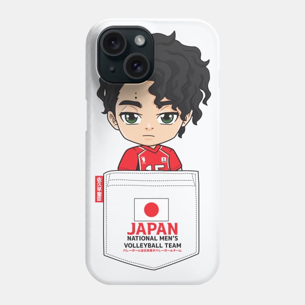 Olympic Sakusa Pocket Chibi Phone Case by TeeTowArt