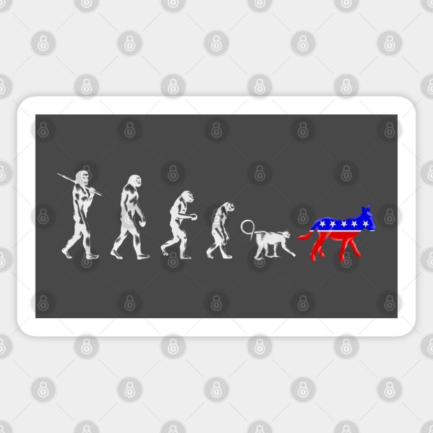 Funny Pro-Democrat Anti-Republican Devolution - Anti Democrats - Sticker