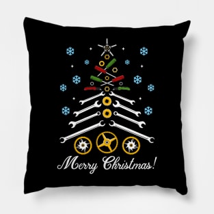 Mechanic Christmas Tree Pillow