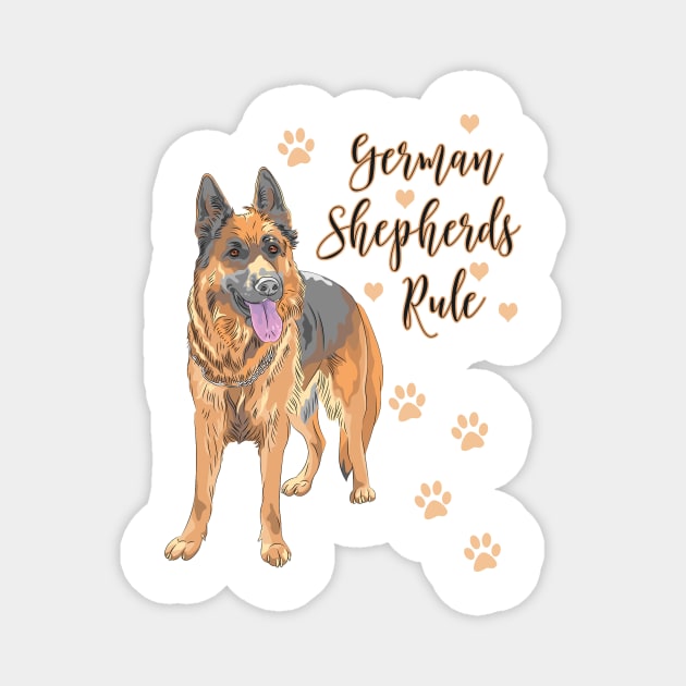 German Shepherds Rule! Especially for GSD owners! Magnet by rs-designs