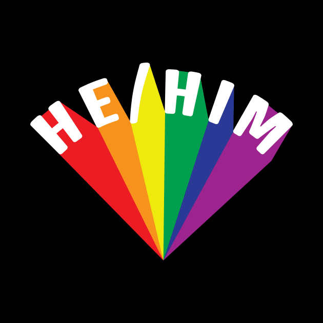 He/Him Pronouns Rainbow Burst by lavenderhearts