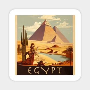 Egypt Pyramids Vintage Travel Art Poster Magnet