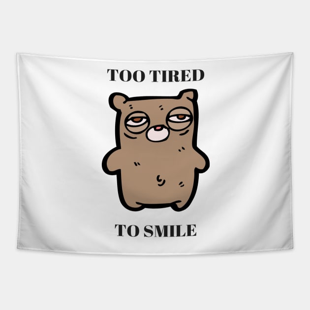 Little Bear Too Tired to Smile Tapestry by Prairie Ridge Designs