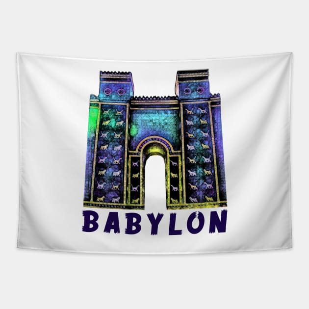 Ishtar Gate in Babylon Tapestry by Bx11