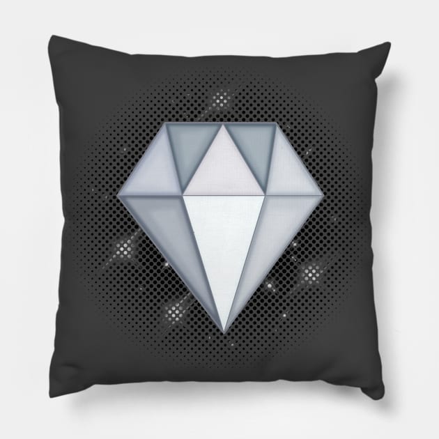 White Diamond Gem Pillow by Blackmoonrose13