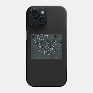 Two Leaves minimalist line drawing Phone Case