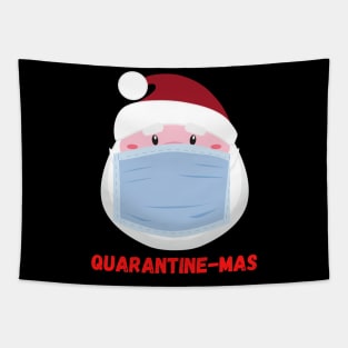 Quarantine-Mas Santa Claus Christmas in Quarantine Santa Clause Wearing a Mask and Social Distancing Tapestry