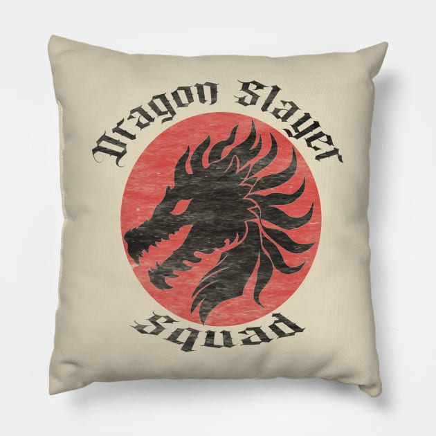 Dragon Slayer Squad - Vintage Style Pillow by Debrawib