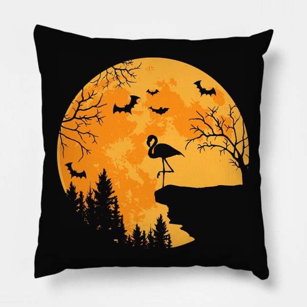 Flamingo Lovers Funny Flamingo And Moon Halloween Costume Pillow by saugiohoc994