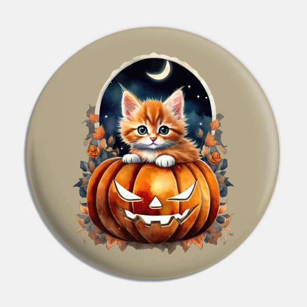 Halloween Kitten Pin by Alpenglow Workshop