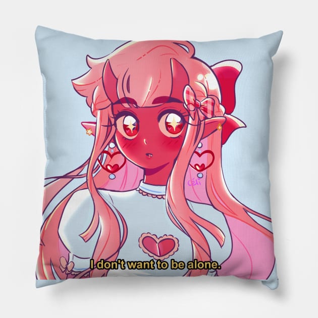 i dont want to be alone Pillow by pianta