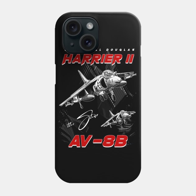 Harrier II AV-8B Ground-Attack Aircraft Fighterjet Phone Case by aeroloversclothing