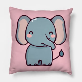 cute elephant cartoon vector illustration Pillow