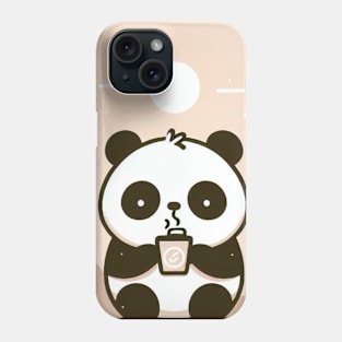 Panda’s Day Out - little cute panda addicted to little black coffee with milk Phone Case