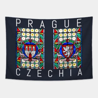 Prague Famous Stained Glass Church Windows Souvenir Tapestry