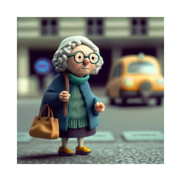 Clay Old Lady Crossing the Road 2 by AstroRisq