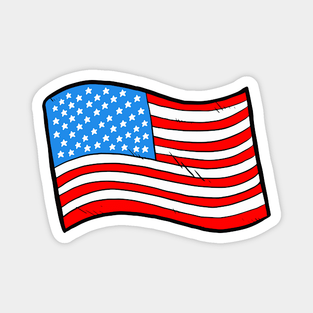 Flag of the United States of America Magnet by Baddest Shirt Co.