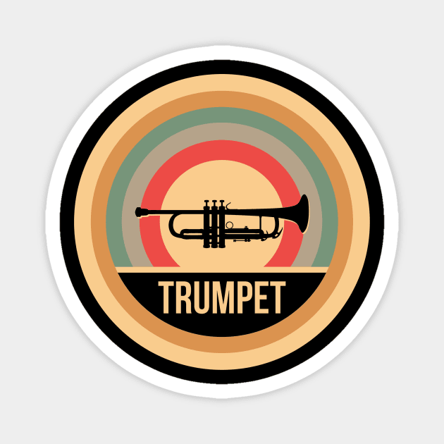 Retro Vintage Trumpet Gift For Trumpeters Magnet by OceanRadar