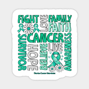 Ovarian Cancer Awareness Awareness - Fight love survivor ribbon Magnet