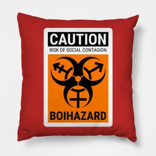 boi hazard - social contagion - safety orange Pillow