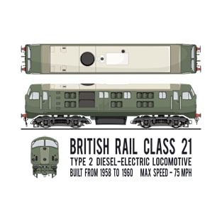 British Rail Class 21 Type 2 Diesel Electric Locomotive Train Diagrams Gift T-Shirt