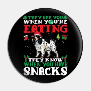 Christmas Dog Eating Snacks Pin