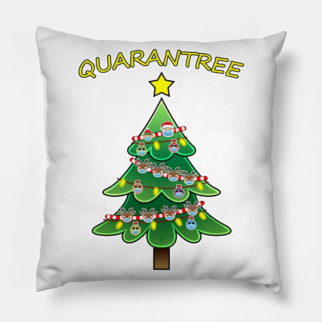 Christmas Tree Quarantree Pillow by Prescillian Art