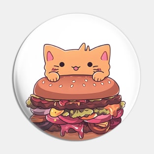 Cat Burger kawaii cute Pin