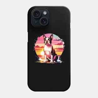 Watercolor Boston Terrier Sunset Phone Case