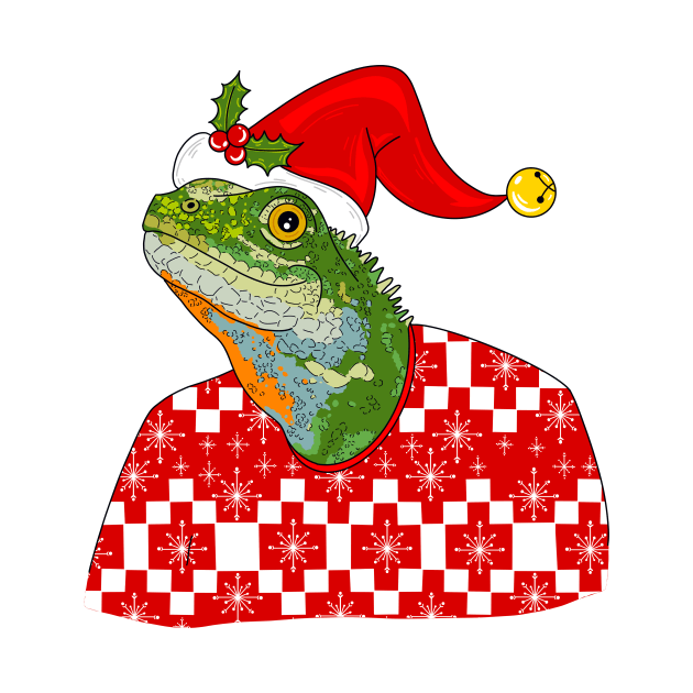 Christmas Sweater Lizard by missmann