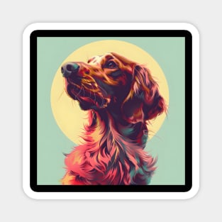 Retro Irish Setter: Pastel Pup Revival Magnet