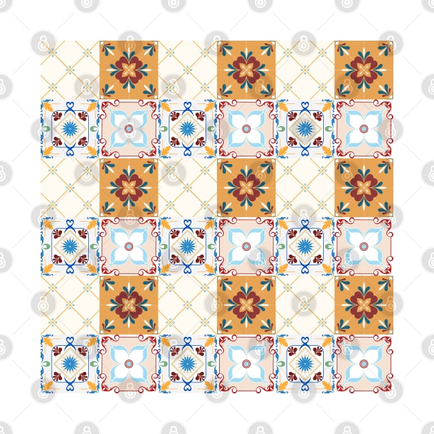 Azulejo #4 - vector Portuguese Moorish pattern by GreekTavern