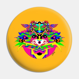 eye sky alien in monster madness ecopop pattern in mexican totonac colors Pin