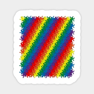 Pride Rainbow Escher Lizards Pattern Magnet