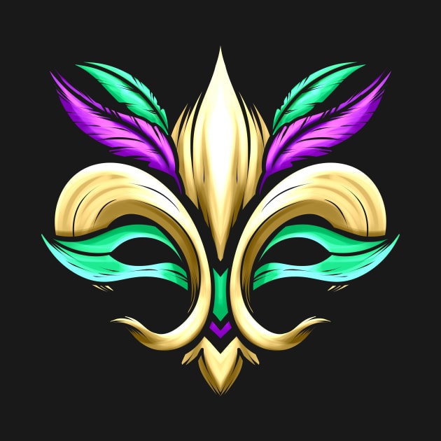 Combination Of Mask And Fleur De Lis For Mardi Gras by SinBle