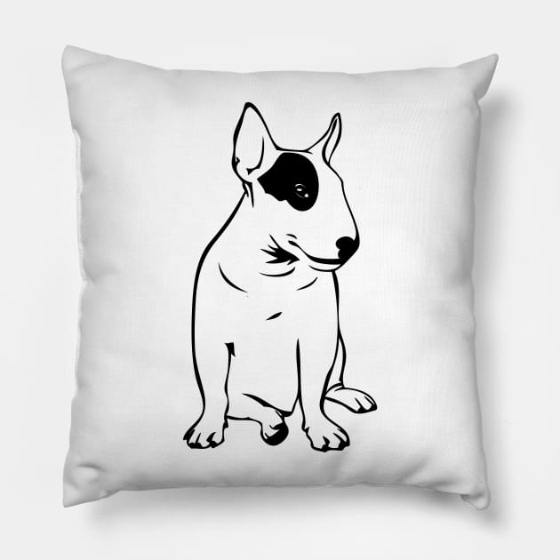 Bull Terrier Dog Women Dog Lover Gift Pillow by RobertDan