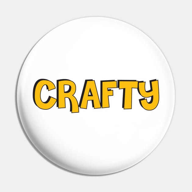 Film Crew On Set - Crafty - Gold Text - Front Pin by LaLunaWinters