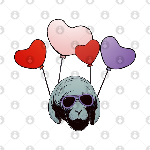 manatee floats on balloons by GraphGeek