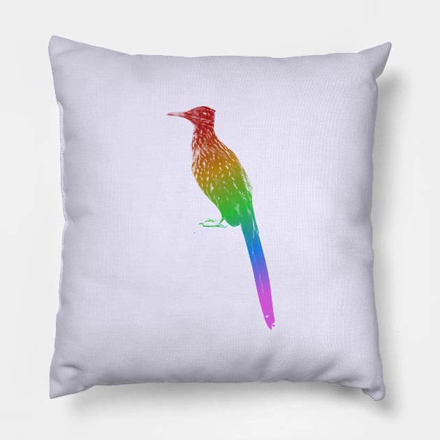 Rainbow Roadrunner Pillow by hannahjgb