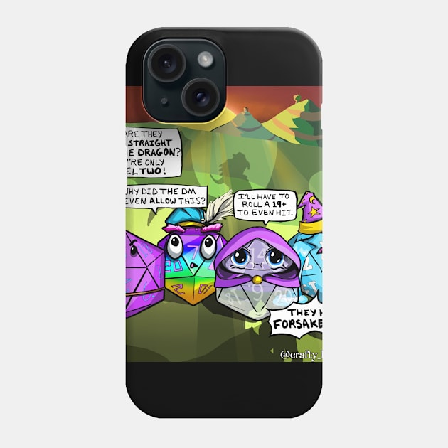 Dicey Dilemmas Comic #2 Phone Case by Crafty Bunbun