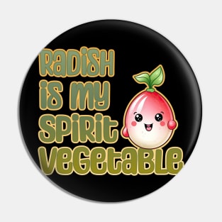 Radish is My Spirit Vegetable Pin