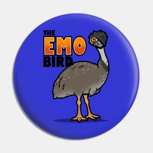 The Emo Bird Funny Emu Bird Original Cartoon Meme Pin