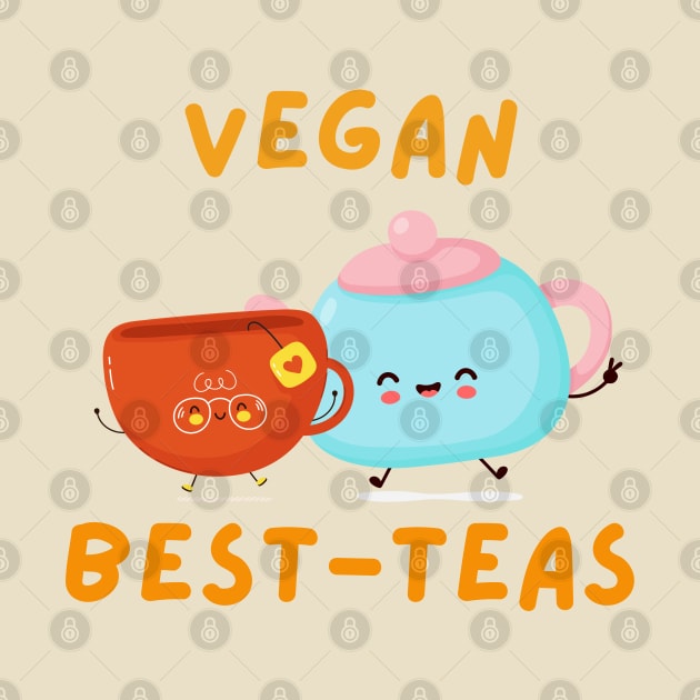 Bestie Tea Cute Vegan Pun by veganspace