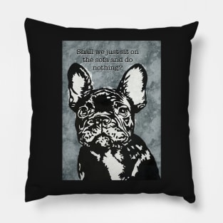 French Bulldog Linoprint Pillow