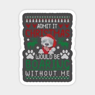 Pit bull Christmas Tshirt Magnet