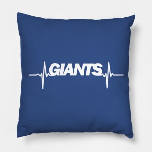 Giants heartbeat white Pillow