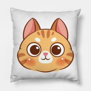 Cartoon cute cat face Pillow